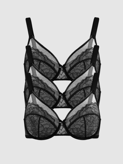 3-Pack Black  – Unlined Minimizer Bra