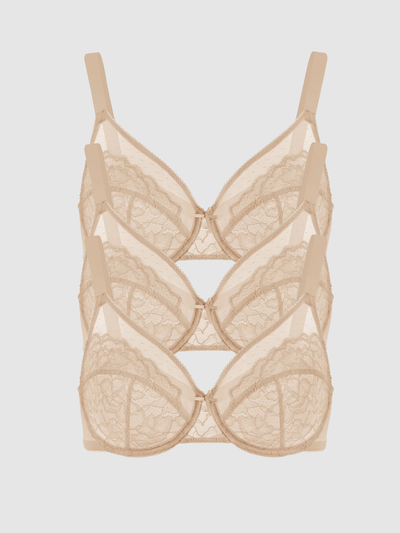 3-Pack Beige – Unlined Minimizer Bra