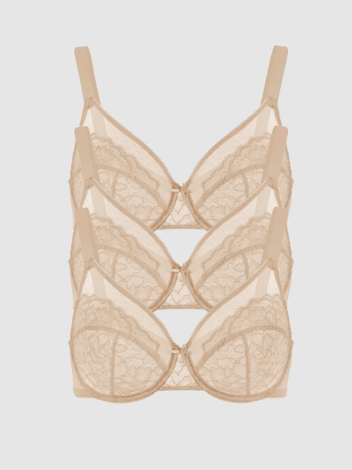 3-Pack Beige – Unlined Minimizer Bra
