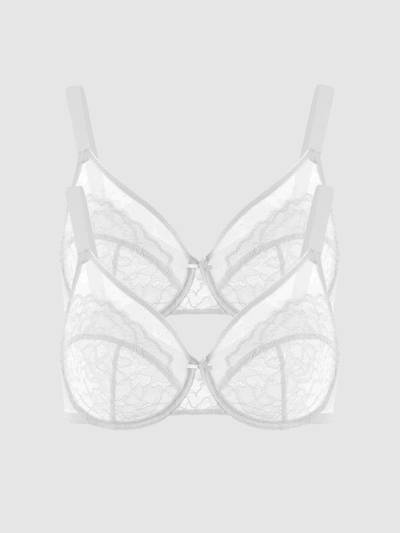 2-Pack White – Unlined Minimizer Bra