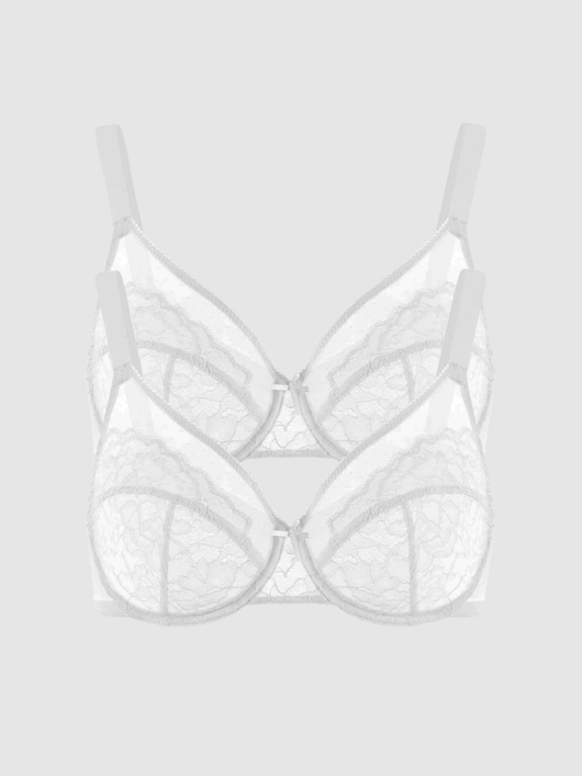 2-Pack White – Unlined Minimizer Bra