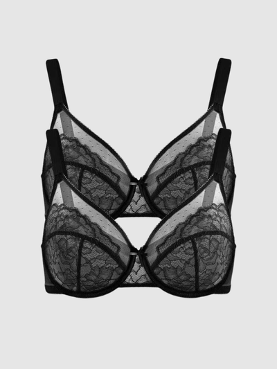 2-Pack Black – Unlined Minimizer Bra