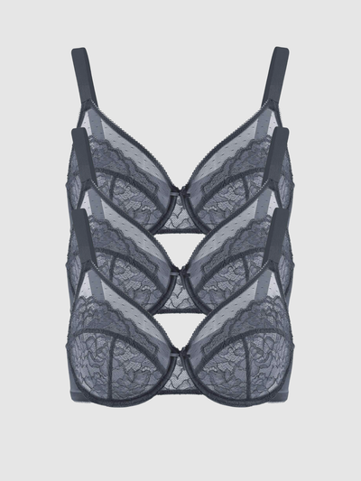 3-Pack Gray – Unlined Minimizer Bra