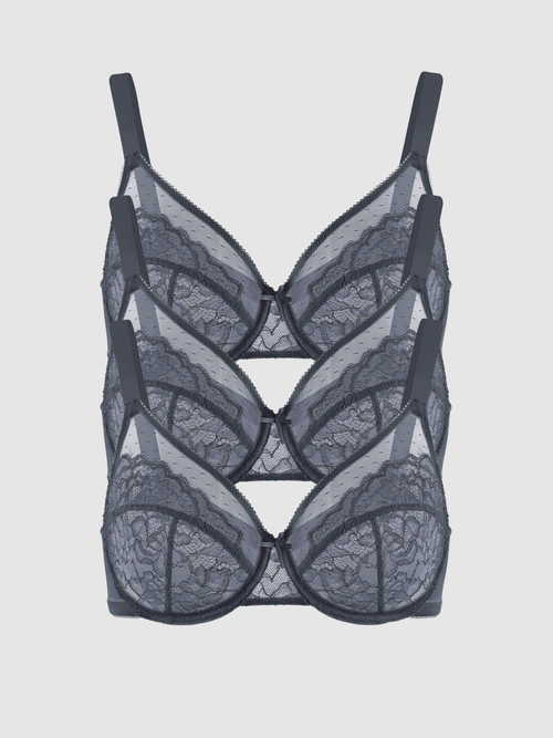 3-Pack Gray – Unlined Minimizer Bra