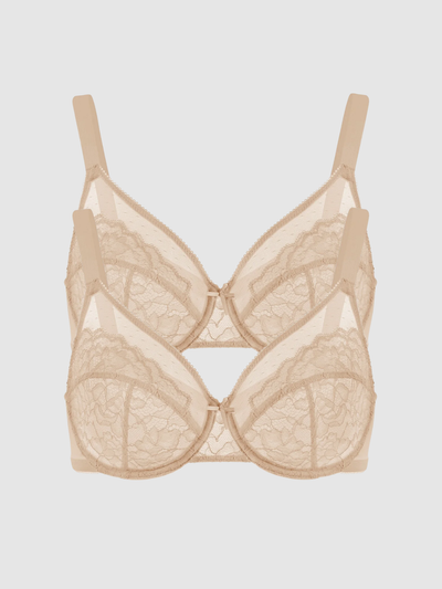 2-Pack Beige – Unlined Minimizer Bra