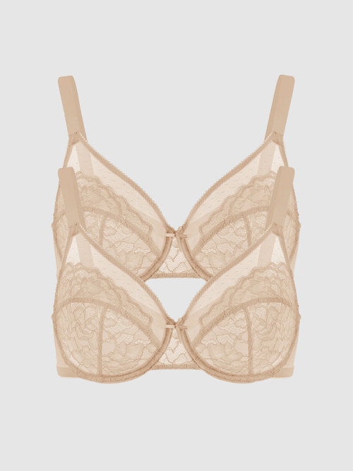2-Pack Beige – Unlined Minimizer Bra