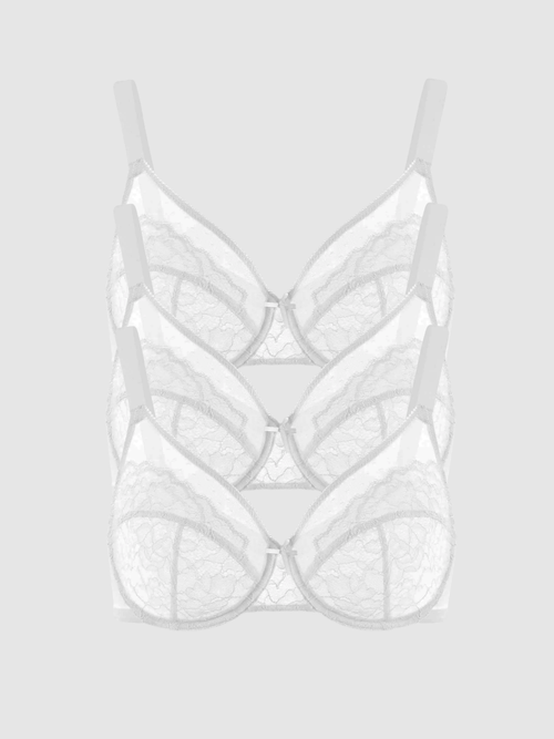 3-Pack White – Unlined Minimizer Bra