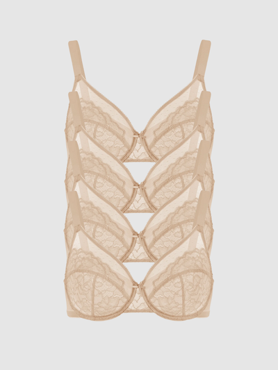 4-Pack Beige – Unlined Minimizer Bra