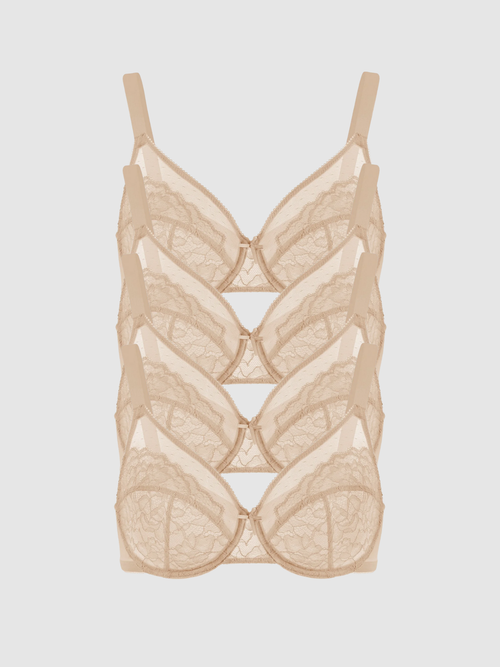 4-Pack Beige – Unlined Minimizer Bra
