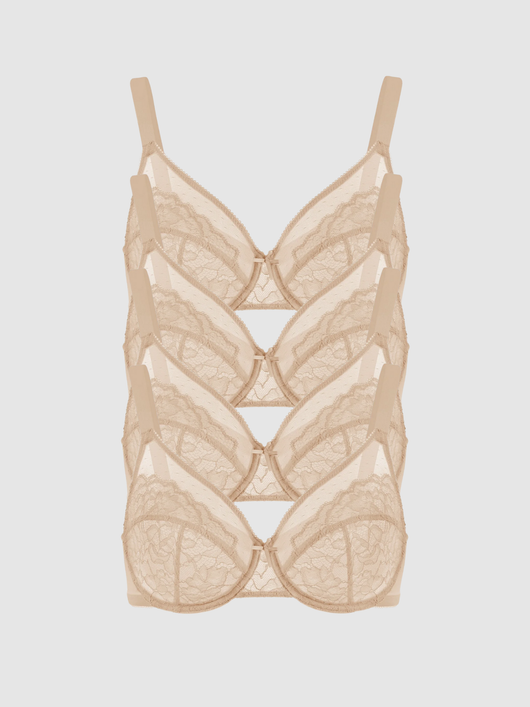 4-Pack Beige – Unlined Minimizer Bra