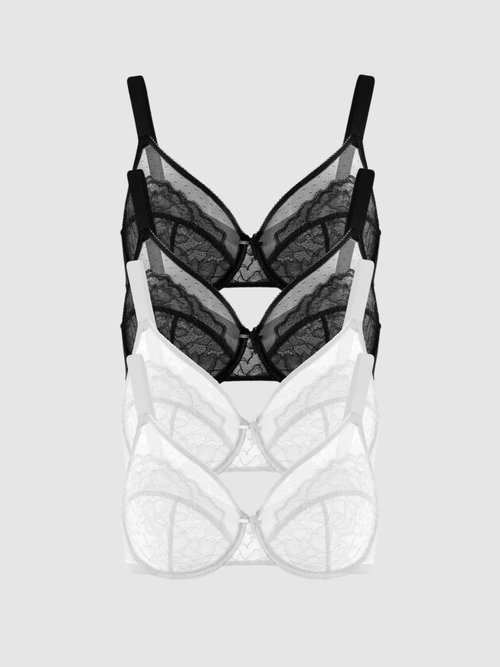 4-Pack Zebra – Unlined Minimizer Bra