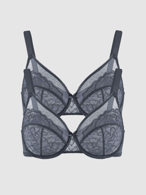 2-Pack Gray – Unlined Minimizer Bra