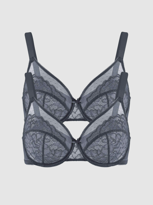 2-Pack Gray – Unlined Minimizer Bra