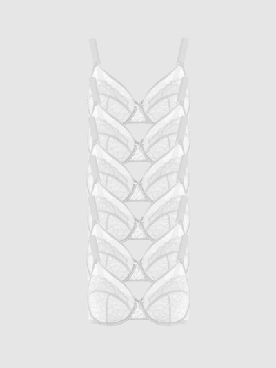 6-Pack White – Unlined Minimizer Bra