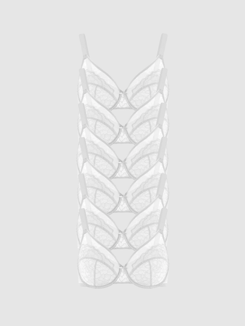 6-Pack White – Unlined Minimizer Bra