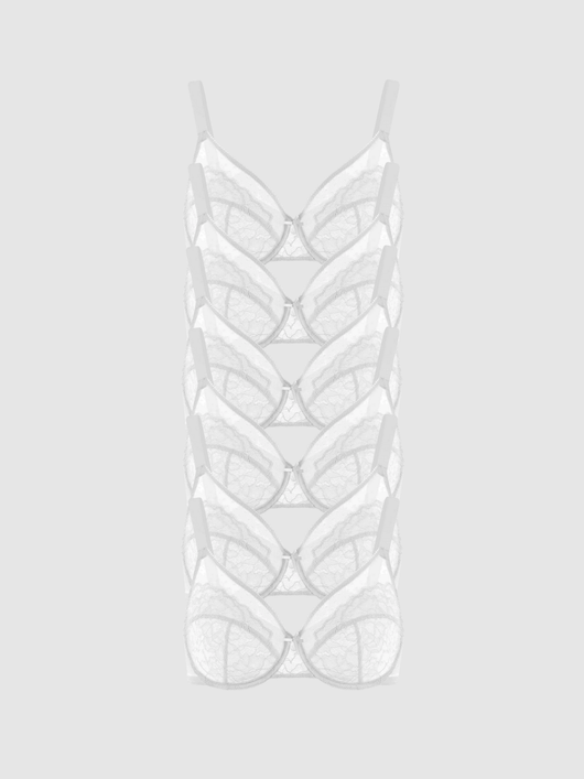 6-Pack White – Unlined Minimizer Bra